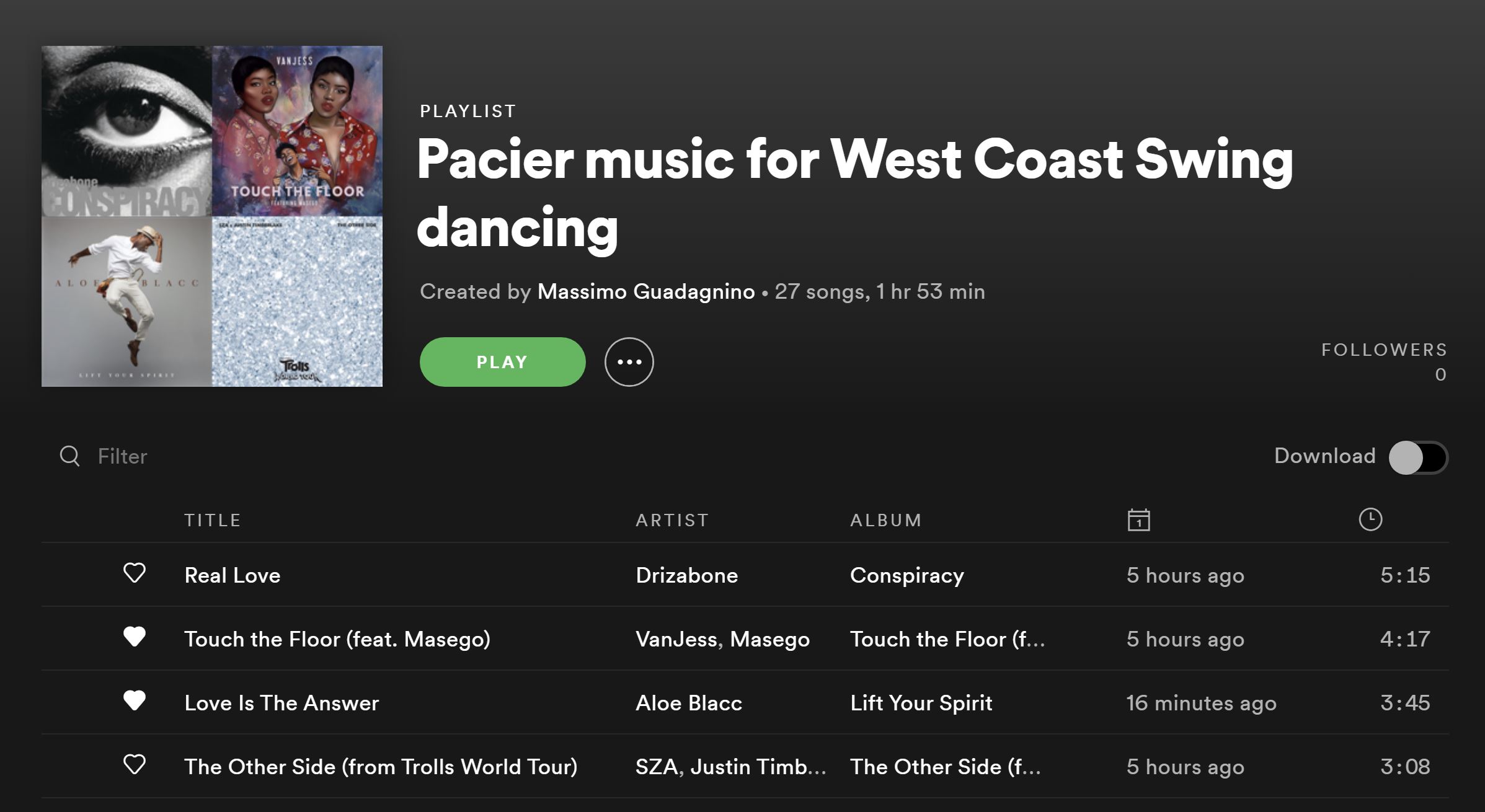 Slow Music for West Coast Swing dancing!
